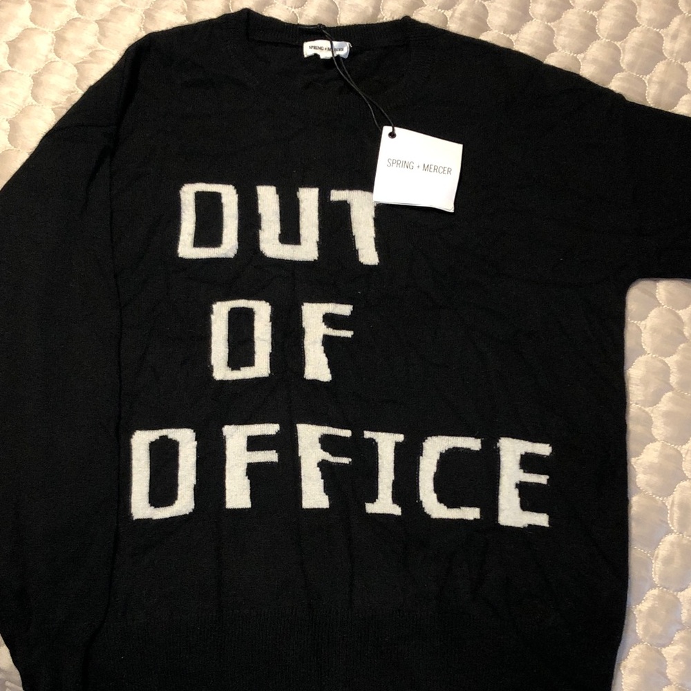 Spring + Mercer 100% Cashmere “Out of Office” Sweater | Black | Size M | NWT